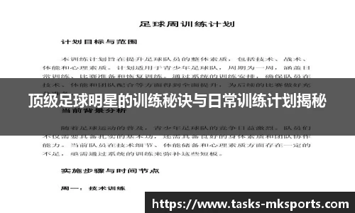 顶级足球明星的训练秘诀与日常训练计划揭秘
